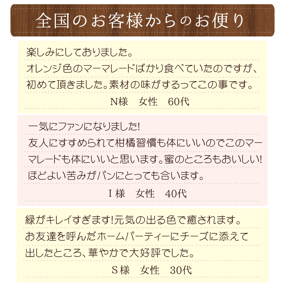 だいだいマーマレードのお客様の声