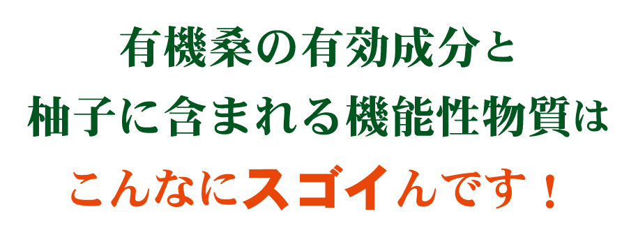 有機桑の有効成分と柚子に含まれる機能性物質はこんなにスゴイ！